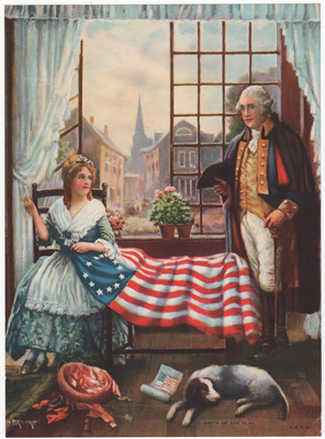 Birth of the Flag Moran Betsy Ross George Washington